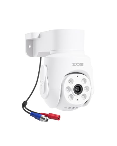 ZOSI 5MP Cámara de Vigilancia Analógica para DVR Kit de Videovigilancia, Cámara Adicional con Cable, Detección de Personas/Vehículos, Visión Nocturna