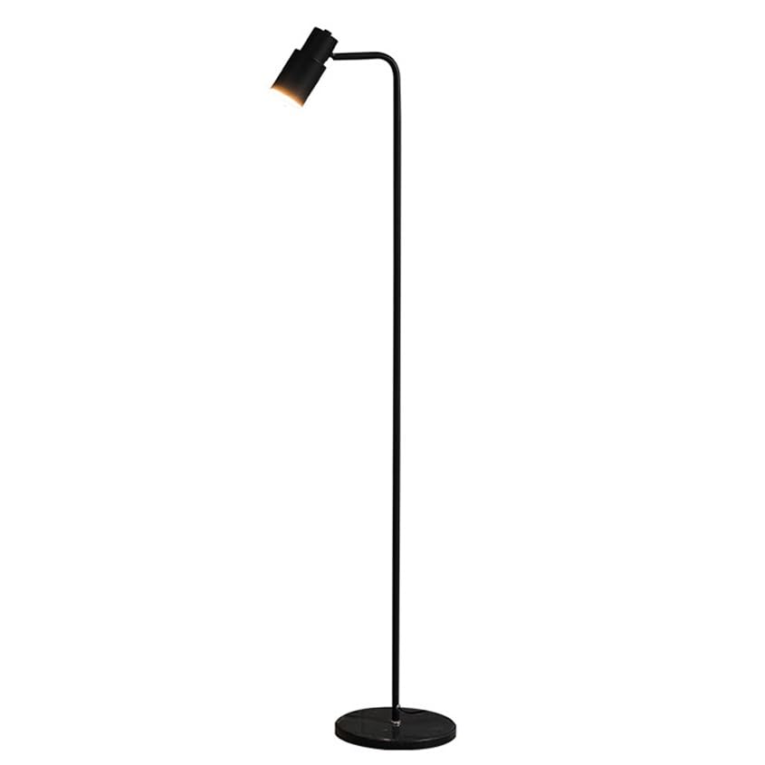 Elegancia en metal negro: lámpara de pie industrial con pantalla de alta estabilidad