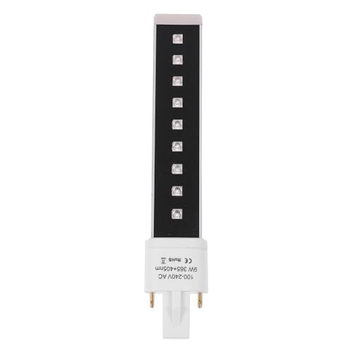 COOLHIYA Bombilla de Lámpara UV LED de 9w para Curado Rápido de Gel y Esmalte de Uñas, Aleación de Aluminio, sin Parpadeo, Adecuado para Secado y Fotocurado en Manicura