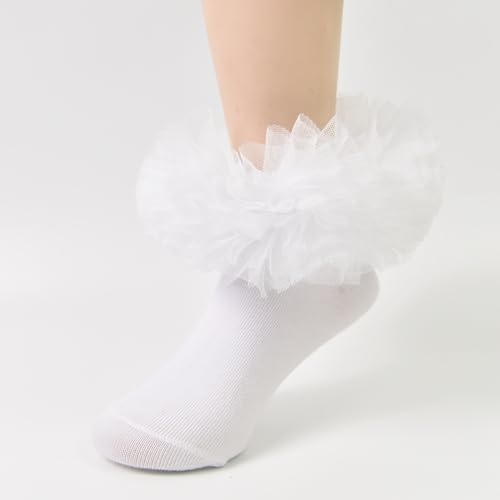 Girls socks and stockings fluffy frilly princess dress socks lace dance dress socks newborn/infant/toddler/girls3