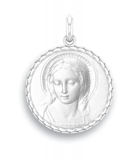 Médaille Argent 925 Vierge Amabilis religieuse pour pendentif et collier de dévotion