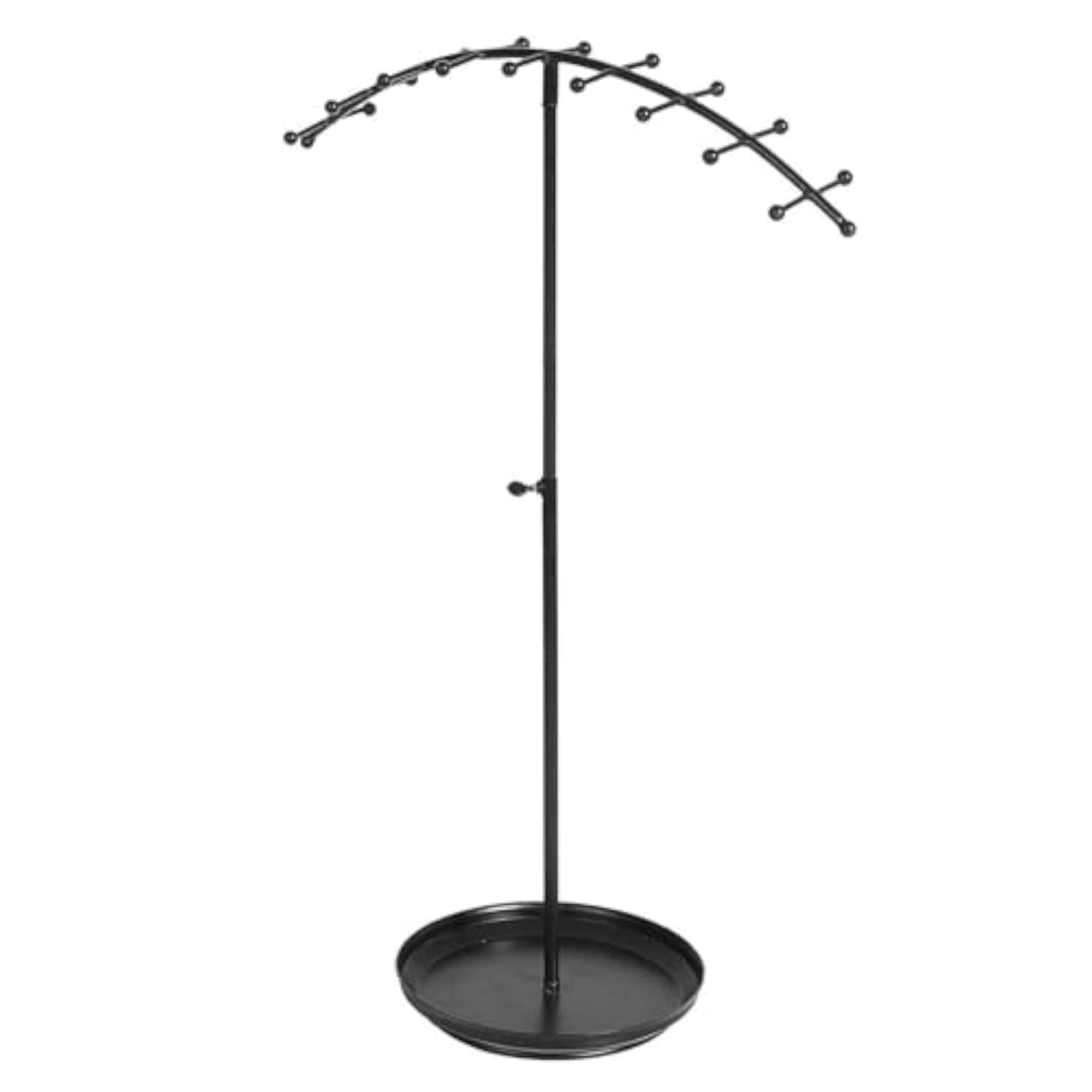 Metal Necklace Hanger with Tray, 18 Hook Design