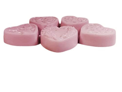 5 pc Guest Sized Set - Fancy Gift Box - Wild Irish Rose Scented Goat Milk & Shea Soap Heart Shapes