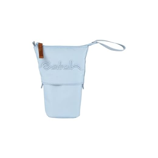 Satch Pencil Slider Federmäppchen Stiftehalter zum Stehen 3 Innenfächer Geheimfach Recycelte Materialien Nordic Ice Blue - Hellblau