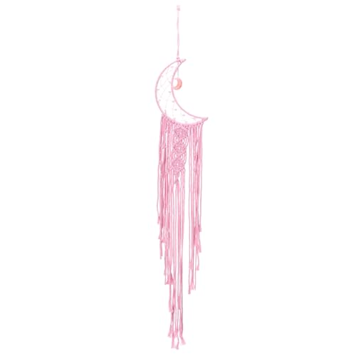 QUARKZMAN Macrame Acchiappasogni, Rosa Design Fatta A Mano Intrecciato Cotone Acchiappasogni Appendere Parete Per decorarezione Camera Da Letto Regalo Artigianato