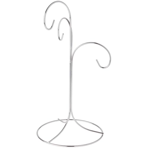 Arbre argenté à 3 niveaux support décoratif compact de 27,3 cm