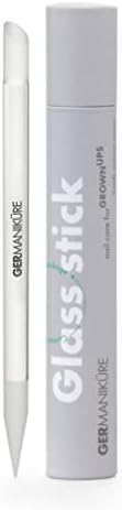 GERMANIKURE Glass Cuticle Stick - Ethically Made in Czech Republic - Cuticle Pusher & Remover, Callous & Dry Skin Fingertip File, Nail Shaper
