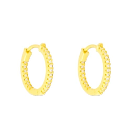 Boucles d'oreilles cerceaux argent sterling 925 orné de zircon cubique de 16 mm pour femme