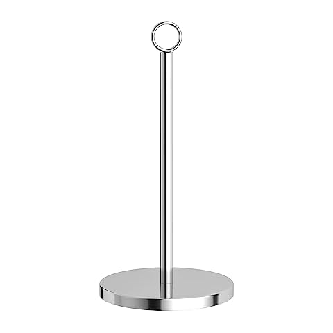 Silver Kitchen Roll Holder - Modern Paper Towel Stand Cover