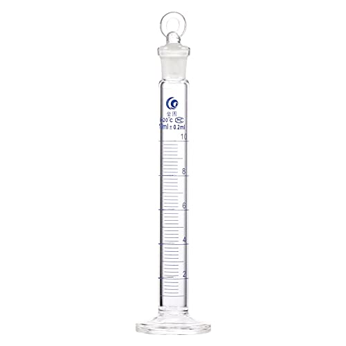Laboratory Equipment 1Pc 10ml Glass Measuring Cylinder Thick Graduated Cylinder Laboratory Supply with Stopper