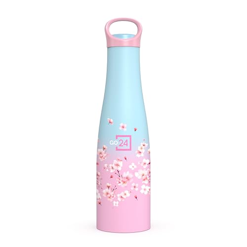 Image of Morocco Stainless Steel Insulated Water Bottle Pink Blossom 600ml