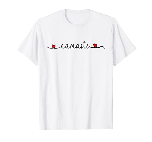 NAMASTE Relajación con Corazones Yoga Meditación Camiseta
