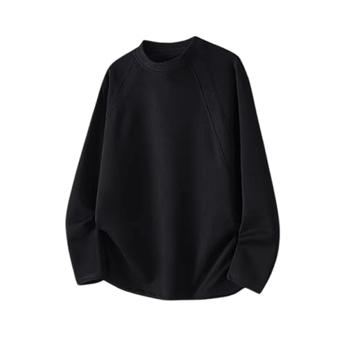[merhee] tシャツメンズ 春服 秋服 長袖 大きいサイズ トレーナー ゆったり カットソー ファッション 無地 シンプル オシャレ 肌着 快適 ロングtシャツ カジュアル トップス black-XLの商品画像（Amazon）