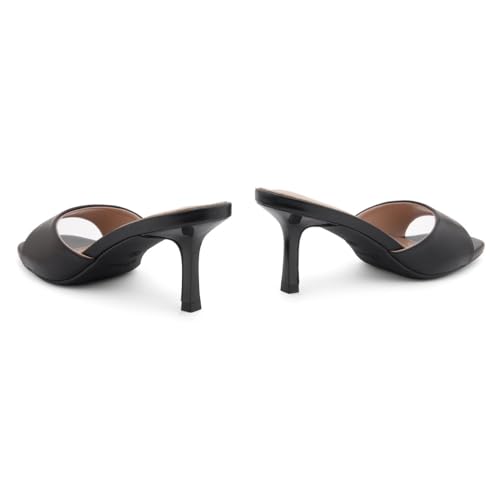Shoe Land Women's Low Heels Stiletto Heeled Slides, Open Toe One Band Slip-On Heeled Mules – Dressy Heeled Sandals for Prom, Party Wedding and Vacation3