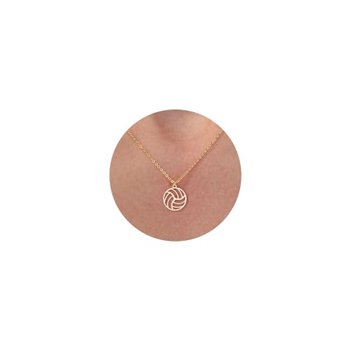 VRIUA 14K Gold Volleyball Necklace for Women