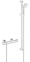 Grohe Grohtherm 800 | Brause- und Duschsystem - Thermostat -Brausebatterie | Inklusive Brausegarnitur | Schutz vor Hautverbrennungen bei 38 °C und 43 °C | Chrom | 34566001 – Ansicht 1
