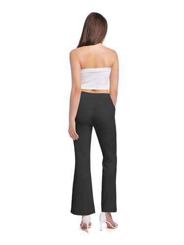 Women Wide Leg Pants Work Talk High Waist Stretchy Business Casual Pants with Pockets3