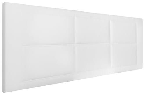 HOGAR24 ES | Cabecero Tapizado Zoe | Cabezal de Cama Acolchado | Tapizado en Polipiel de Alta Gama | Color Blanco | Medida: 140x55x3 cm (Cama 135/140 cm)