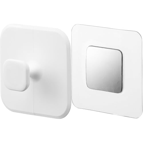 【セット買い】山崎実業(Yamazaki) マグネット サニタリー シリコーン スポンジ ホワイト W7.5×D7.5×H3cm タワー 浮かせる収納 洗面台 掃除用 1842 + フィルムシート マグネット用ベース シルバー W5×D0.2×H5cm(フ