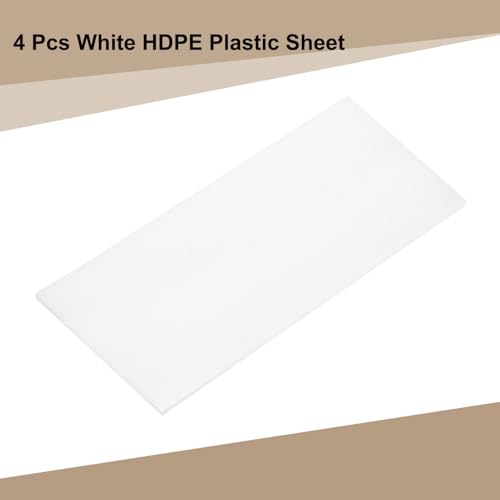 Image of MECCANIXITY 4PCS HDPE Plastic Sheet 3 /4 inch Thick, 4 inch x 12 inch High Density Polyethylene Plastic Blocks, HDPE Cutting Board for DIY, Home Floor Improvement, White