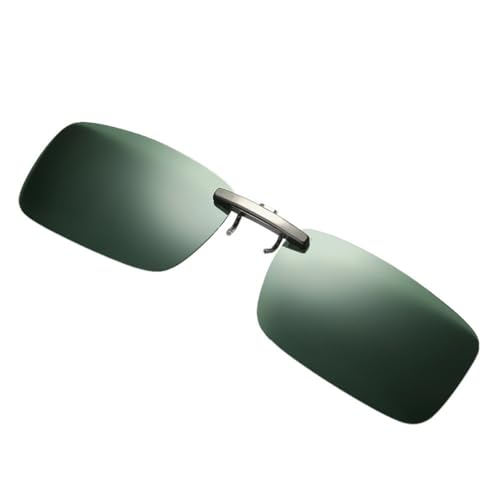 Generisch Abnehmbare Nachtfahrlinse Polarisiertes Metall Sonnenbrille Aufsteckbar Blendfreies Sehen (Green, One Size)