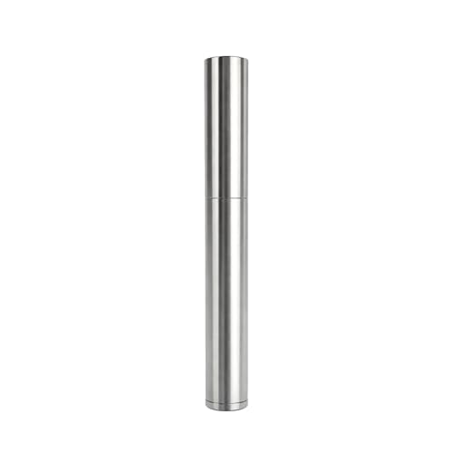 Thorens Nunchaku Mechero de gasolina, diseño de segmento industrial, de latón macizo, chapado en plata, encendido vintage con rueda de fricción, incluye caja de regalo (sin relleno)