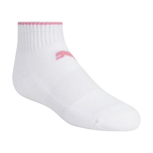 PUMA Girls' Quarter Crew Socks (8-Pack), White/Pastel, 7-8.5 - image 2
