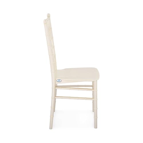 Image of Nilkamal Bliss Plastic Chair | Royal Look with Balanced Posture Support | for Living Room, Dining Room, Garden, Cafes, Balconies, Weddings & Events | Steel Pearl White