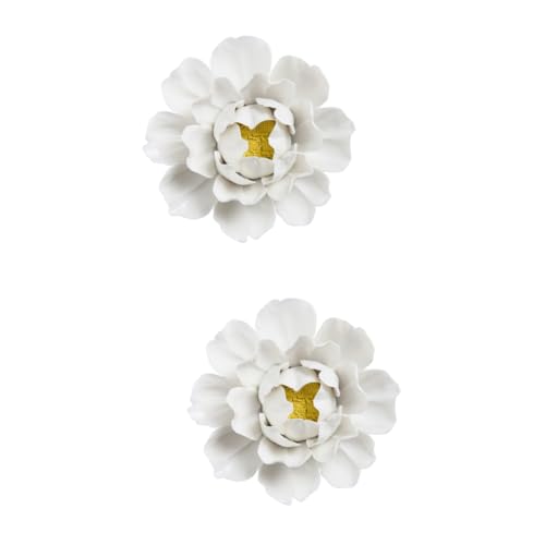Cabilock Adorno Pared Ceramica 2 Uds Peonía De Cerámica Flor De Cerámica Adorno Colgante De Flores 3d Peonía 3d Golondrinas Ceramica Pared