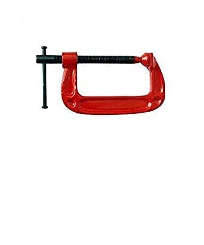 JMD Heavy Duty G-Clamp 2 inch Type Clamping Tool Set with Chrome Plated Screw, Red color