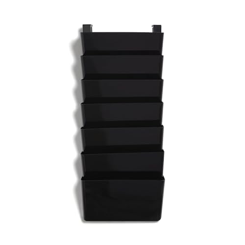 Staples TRU RED Unbreakable 7-Pocket Plastic Letter Wall File, Black, 14/Carton (TR55348VS)
