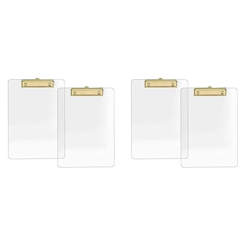 Planche à pince A4 transparente à clip doré, idéale pour l'organisation de la maison