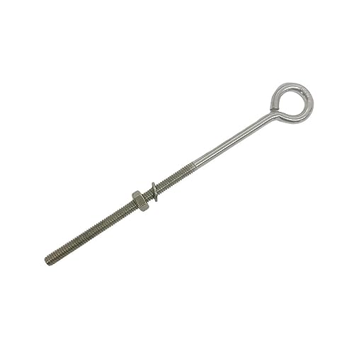 Marine Stainless Steel T316 Turned Eye Bolt Washer WLL 50 Lbs 1/4
