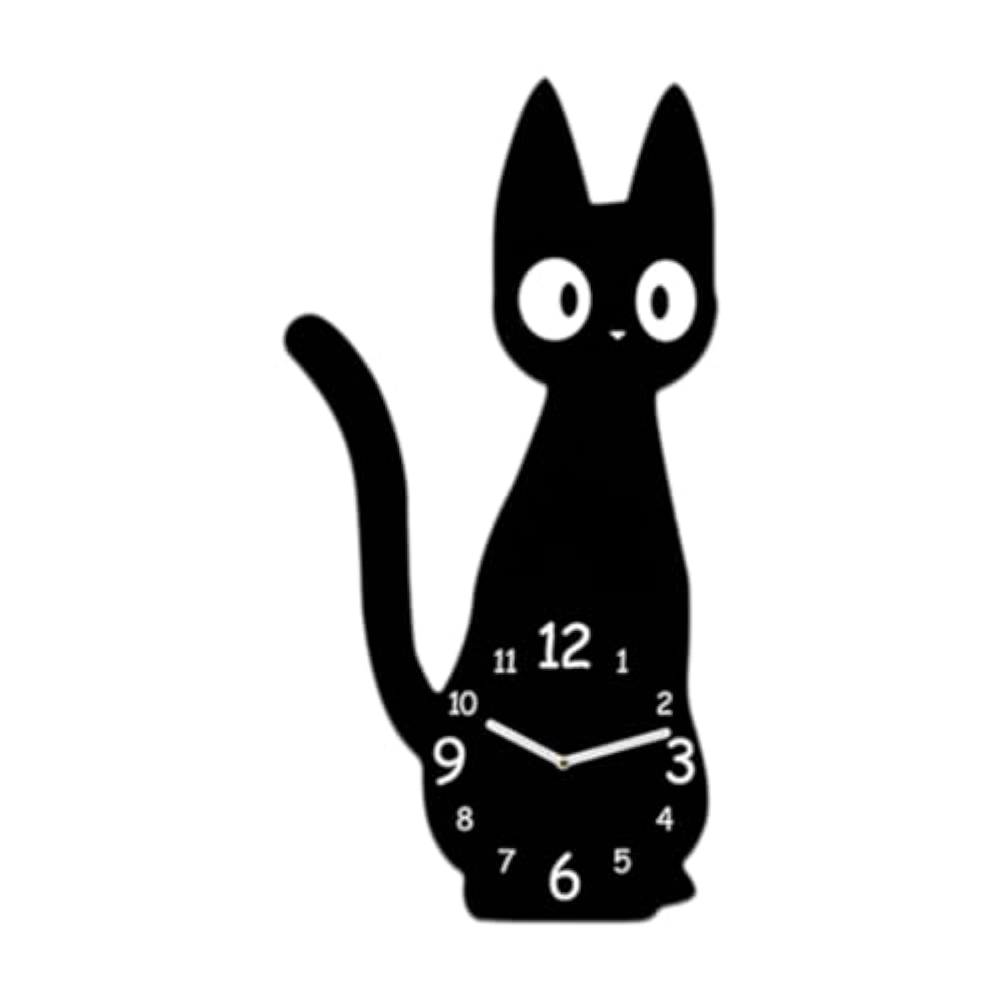 Modern Cat Wall Clock for Bedroom, Home Decor