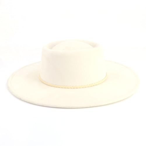 Image of LIDHAY Wide Brim Fedora Hat for Men Women Big Rancher Felt Hat Pork Pie Jazz Hat