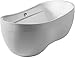 Whitehaus WHYB170BATH Bathhaus Oval Double Ended Lucite Acrylic Freestanding Bathtub with Curved Rim, White Finish, Non-visible Adjustable Leveling Feet, No Hole Drill