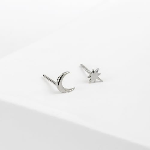 Boma Jewelry Sterling Silver Crescent Moon & North Star Mismatched Stud Earrings4