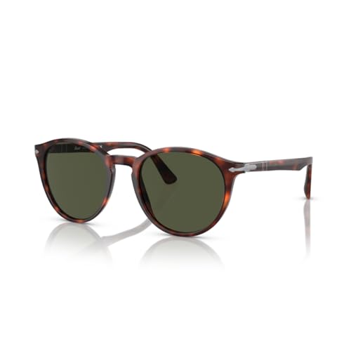 Persol PO3152S 901531 52MM Havana/Crystal Lens Green Round Sunglasses for Men +BUNDLE with ACCESSORY EYEWEAR KIT