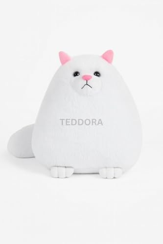 Image of Percian Cat Soft Toy for Girls Boys Kids,White,Cat Animal Plush Stuffed Baby Teddy Gift Birthday, 30 cm