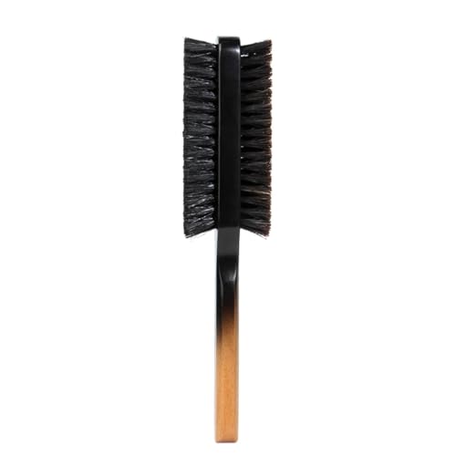 男性用ひげブラシ、木製ハンドル付き両面スリックヘアブラシ、メンズグルーミングひげコーム、おじいちゃん、父、夫、ボーイフレンド、パートナー、男性用の口ひげ櫛用ヘアスタイルブラシ