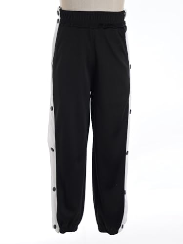 JEATHA Kids Boys Side Split Press Button Surgery Sweatpants Basketball Trousers Tracksuit Bottoms with Packet3