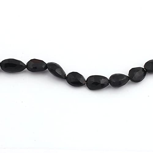 Briolettes onyx noir de qualité supérieure en poire facettée de 12-15mm