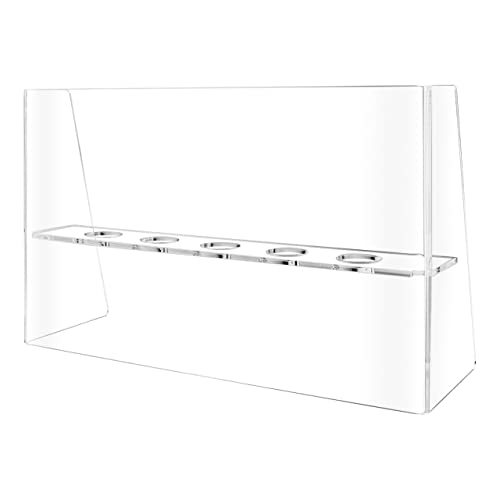 Marketing Holders Ice Cream Cone Holder 5 Slot Clear Acrylic Countertop Dessert Display with Sneeze Guard for Restaurants Catered Events and Buffets