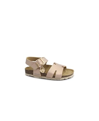 Sandales rose poudré fille GRUNLAND Luce SB1154 nu-pieds cuir boucle