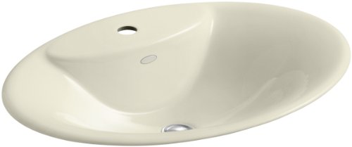 KOHLER K-2831-1-FD Maratea Self-Rimming Bathroom Sink with Single-Hole Faucet Drilling, Cane Sugar