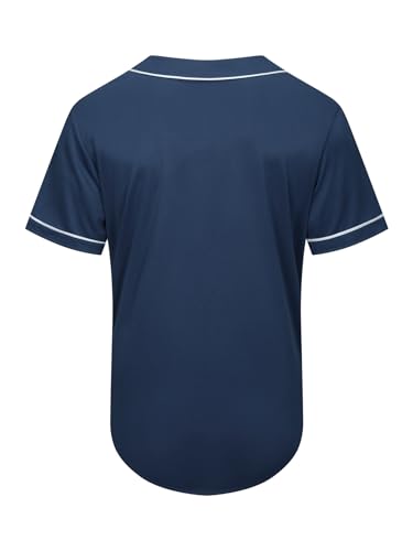 Camiseta de béisbol lisa de manga corta con botones, estilo hip hop, talle S a 3XL miniatura 3