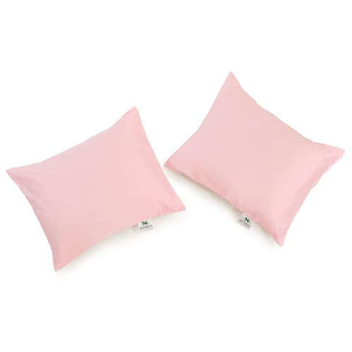 NATURECA Set of 2 Cushion Covers for Toddler Pillows, 100% Cotton Satin, Children's Pillowcases