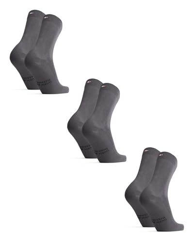 DANISH ENDURANCE Bamboo Socks, Breathable Anti Sweat Socks, for Men & Women, Unisex, 6 Pack, Grey 3-pack, 9-12