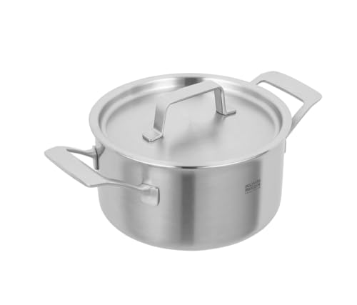 KUHN RIKON Culinary Fiveply - Cacerola de 18 cm y 2,5 L, apta para horno, con tapa de acero inoxidable, apta para lavavajillas