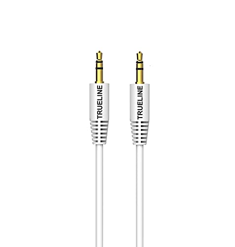 TRUE LINE inc Plated - 3.5mm Male to Male EP Stereo Jack Audio AUX Cable - 1 Meter compatible with iphone ipad pc laptop tv android mobile phone car